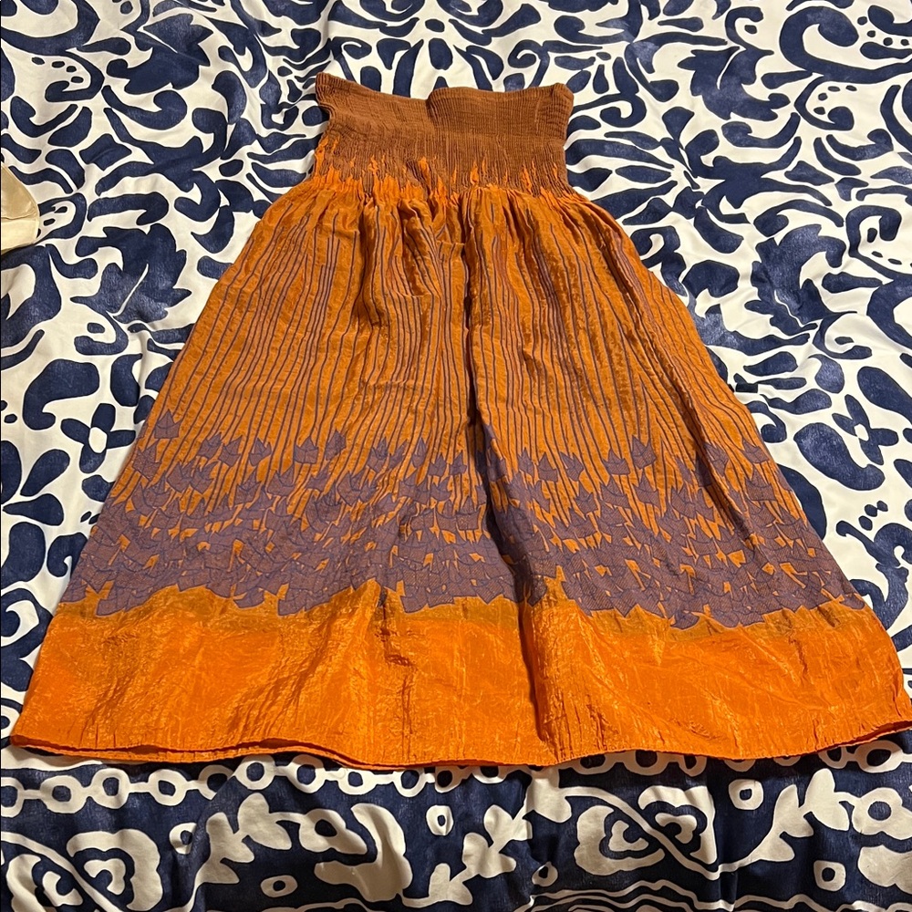 Lapis Orange and Purple A-Line Skirt
